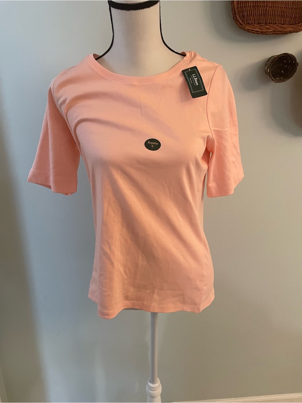 L.L. Bean Women's Short Sleeve Crewneck Tee — Light Peach